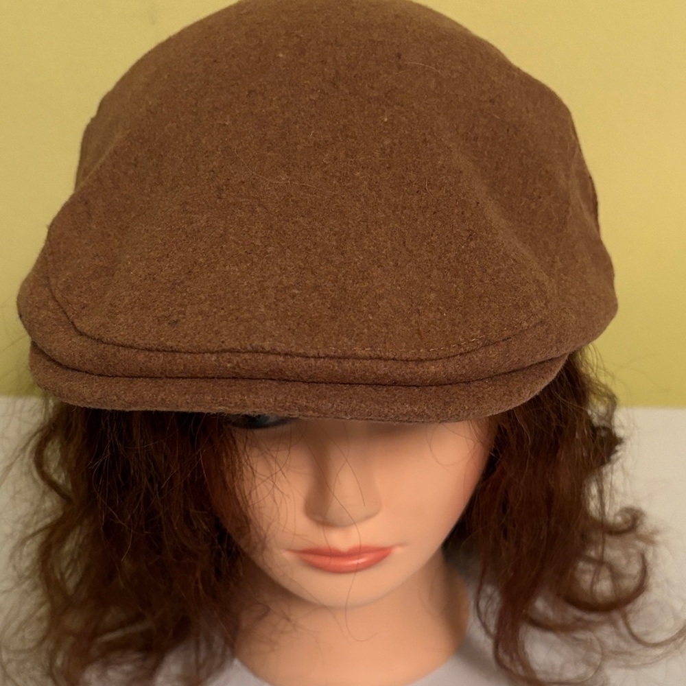 Four Buttons by San Diego Hat Company Brown Poly Blend Flat Cap One Size